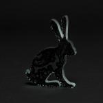 Black Paisley Hare Glass Sculpture