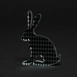 Black Harlequin Hare Glass Sculpture