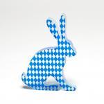 Blue Harlequin Hare Glass Sculpture