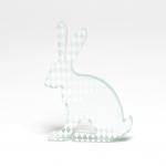 White Harlequin Hare Glass Sculpture