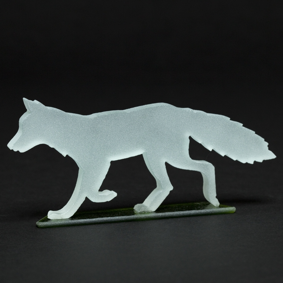 Frosted Fox Glass Sculpture