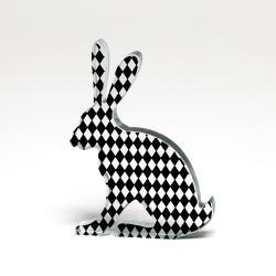 Black Harlequin Hare Glass..